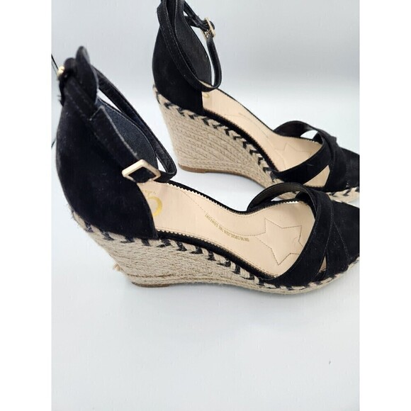 circus by sam edelman espadrilles black velvet strappy sz 9.5 Wedge - Picture 2 of 5